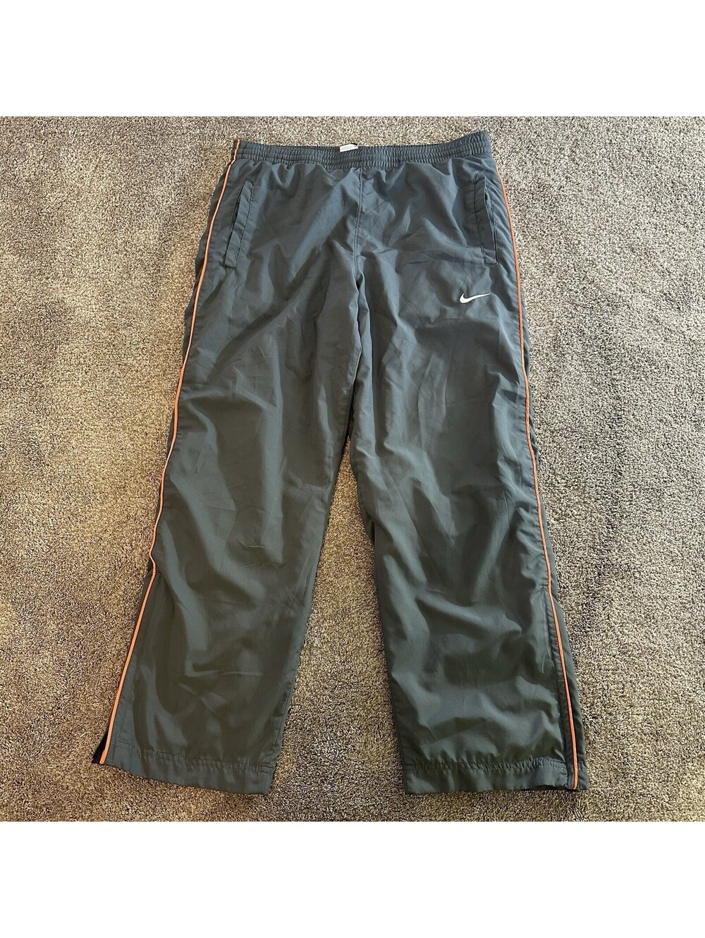 Vintage Nike Track Pants Mens Small Black Lined Elastic Waist Athletic Warm Up